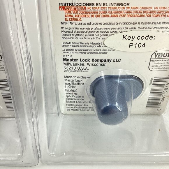 Set Of 2 Master Lock 90KADSPT Keyed Gun Trigger Lock New 2 Keys Each - Picture 12 of 14